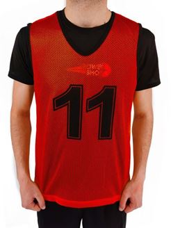Picture of KIT DE 11 CHASUBLES NUMÉROTÉS DE 1 À 11 - ROUGE - ENFANT