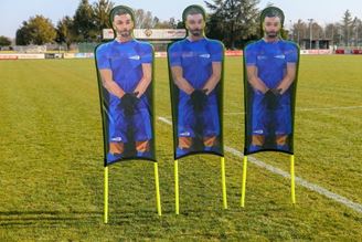 Picture of LOT DE 3 MANNEQUINS FLEXIBLES EN POLYESTER IMPRIMÉ - BLEU