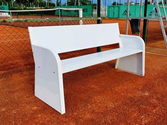 Picture of BANC PUBLICITAIRE EN ACIER ÉLECTROZINGUÉ BLANC