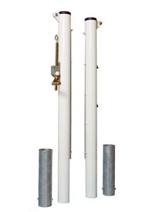 Afbeelding van Tennispalen rond met stopcontacten