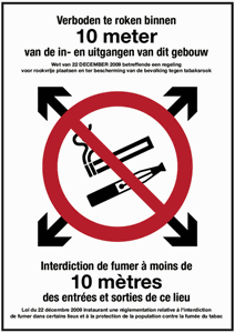 Image de Panneau bilingue interdiction de fumer nl-fr