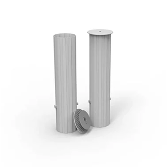 Jeu de 4 fourreaux aluminium+couvercles pour buts football diam102 mm