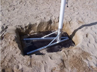 Supports de poteaux de beach volley