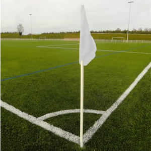 Jeu de 4 poteaux de corner rigides avec 4 fanions Blanc