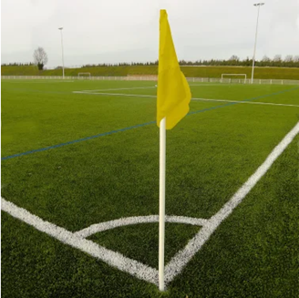 Jeu de 4 poteaux de corner rigides avec 4 fanions Jaune