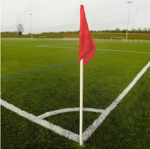 Jeu de 4 poteaux de corner rigides avec 4 fanions Rouge