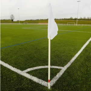 Jeu de 4 poteaux de corner flexibles avec 4 fanions Blanc