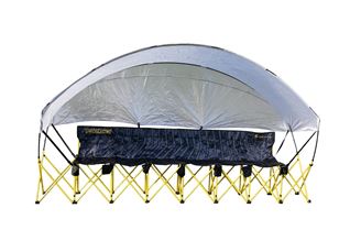 Banc pliable pour six personnes avec housse