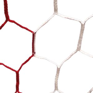 Filet de football - But de 11 - Boîte Nid d'Abeille - 4mm Blanc/Rouge