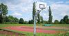 Système de basket Big Duty avec panneau arrière en aluminium rond 120 x 90 cm