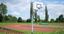 Système de basket Big Duty avec panneau arrière en aluminium rond 120 x 90 cm